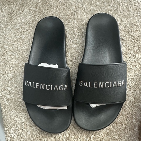 Balenciaga Pool Slide - Chrome Logo - Picture 6 of 9
